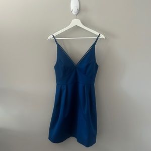 TOPSHOP Blue Structured Mini Dress